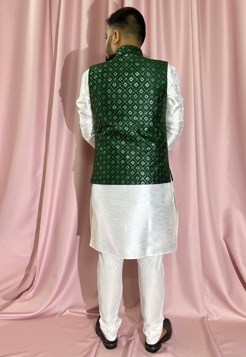 Kurta pajama 2024 green and white