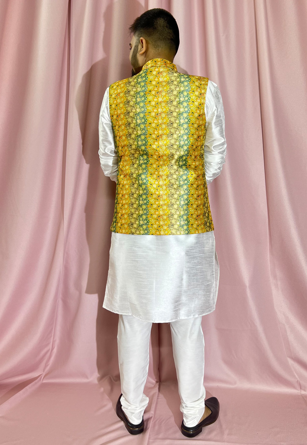 Kurta pajama with hot sale printed jacket