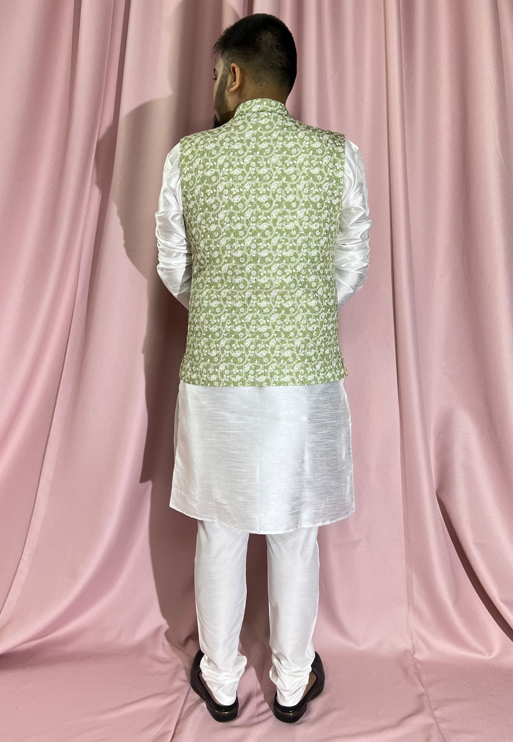 Wedding Wear Kurta Pajama With Embroidered Jacket