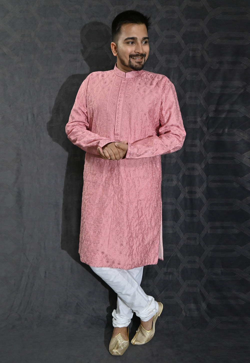 Pink Cotton Silk Kurta Pajama 275967