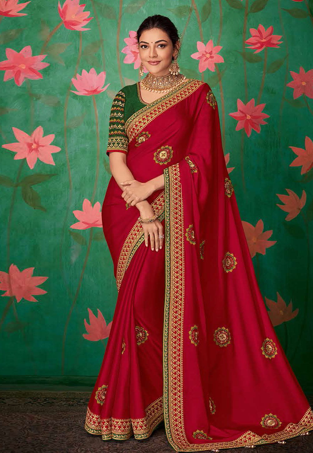 Kajal Aggarwal Magenta Art Silk Bollywood Saree 216187