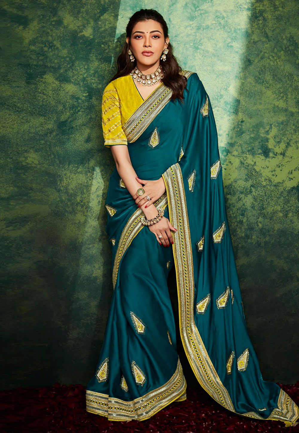 Kajal Aggarwal Blue Silk Festival Wear Saree 239747