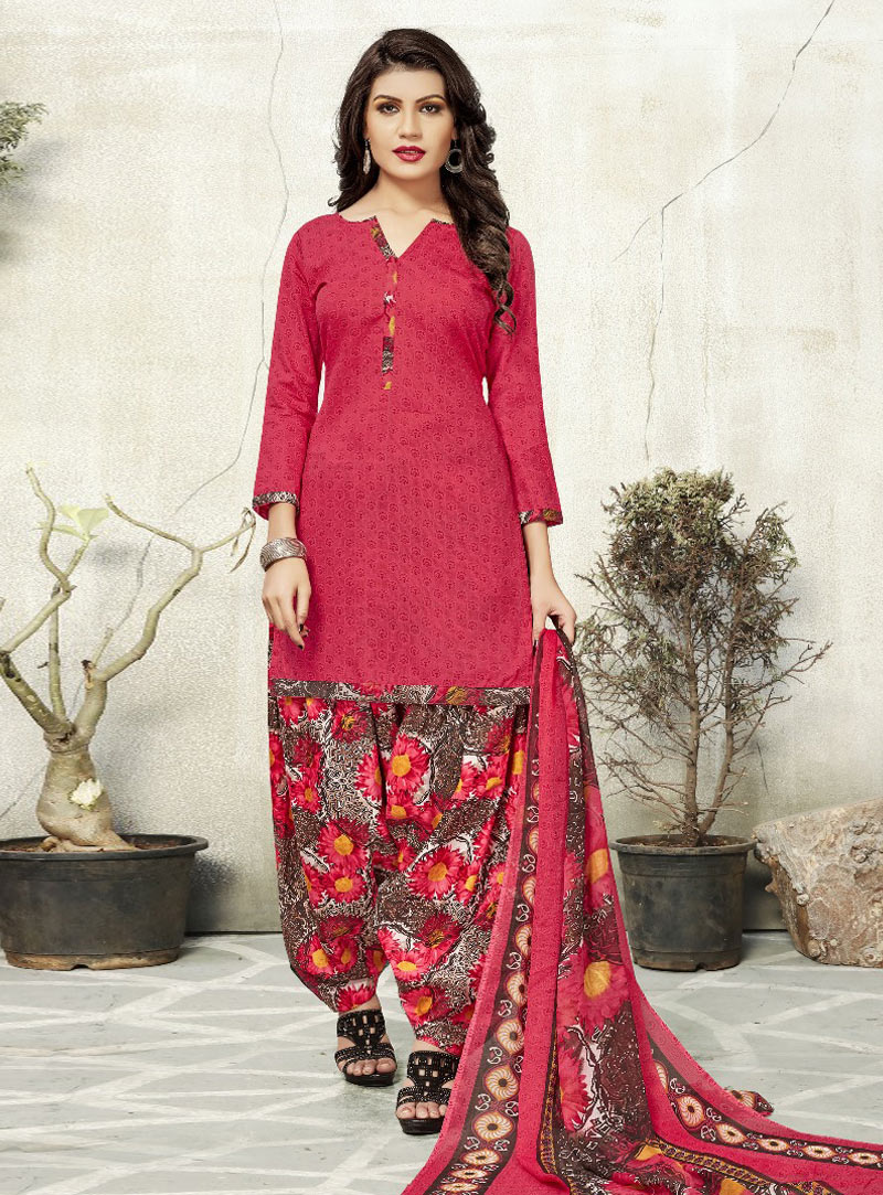 Pink Cotton Punjabi Suit 139118