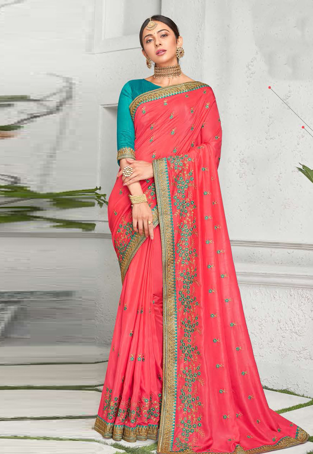 Rakul Preet Singh Pink Art Silk Saree With Blouse 214699