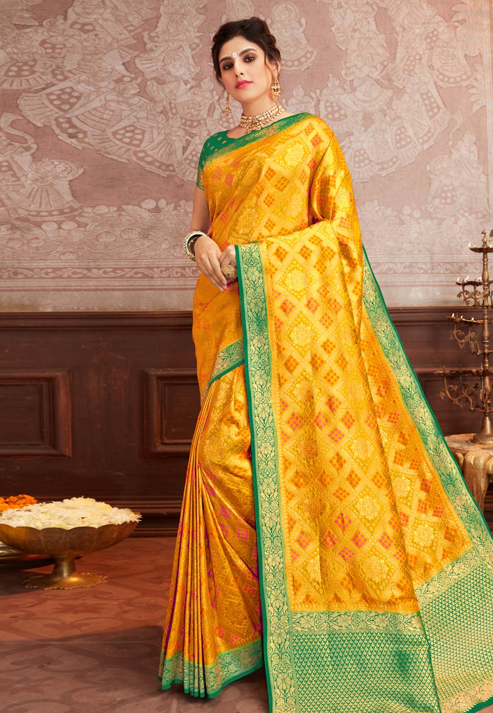 Yellow Silk Festival Wear Saree 198313