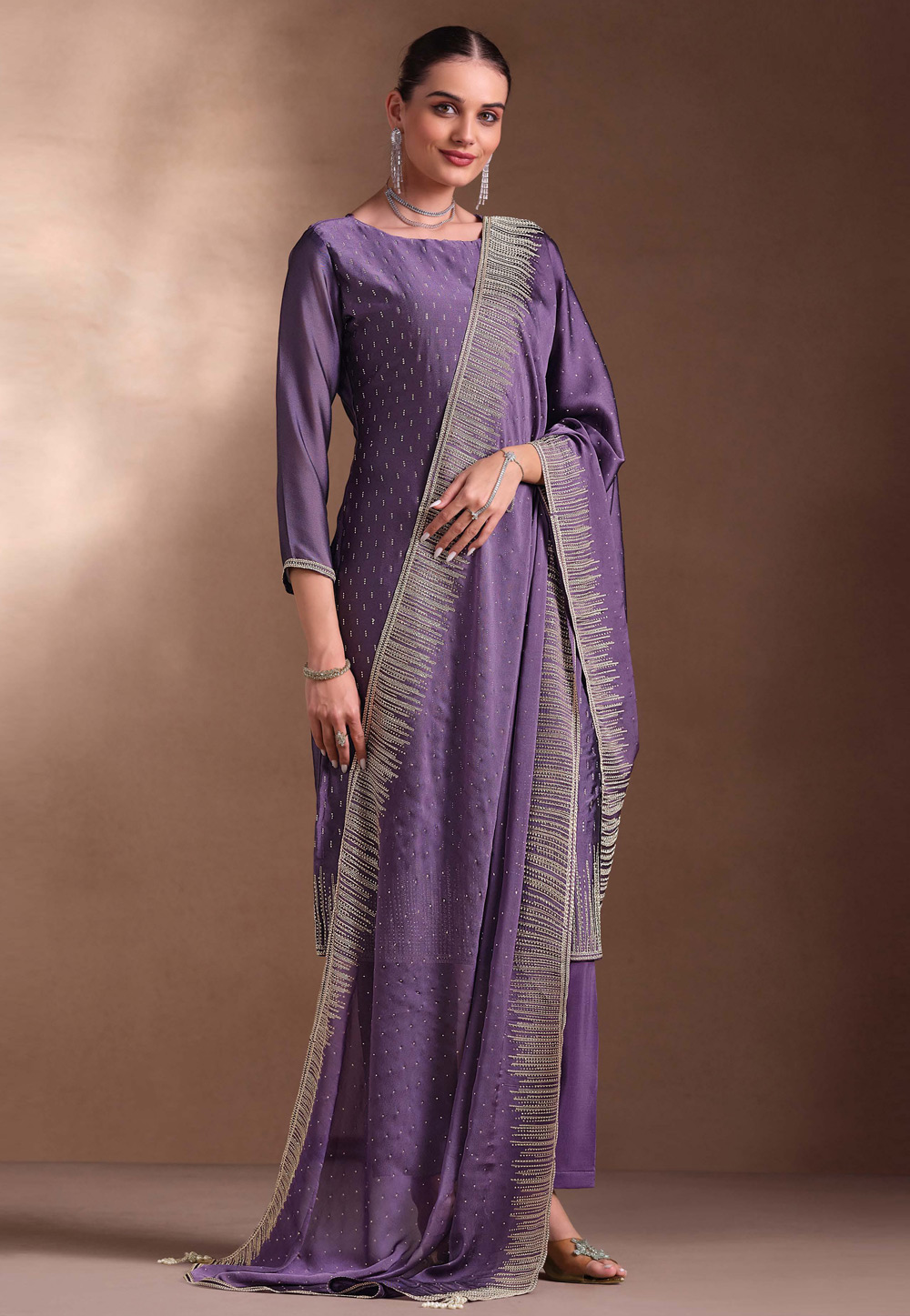 Lavender Georgette Pakistani Suit 310931