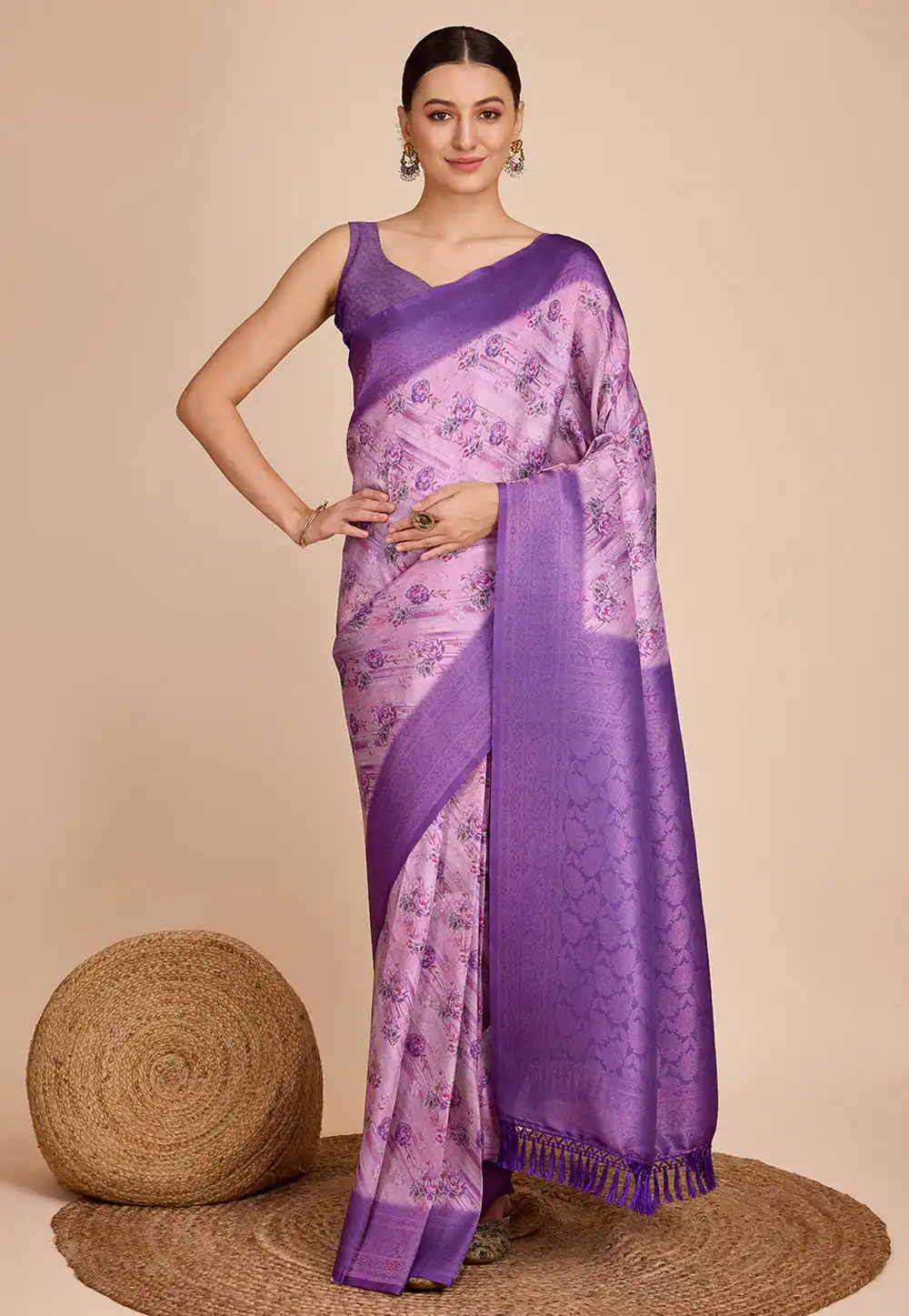 Lavender Kanjivaram Silk Saree 289670