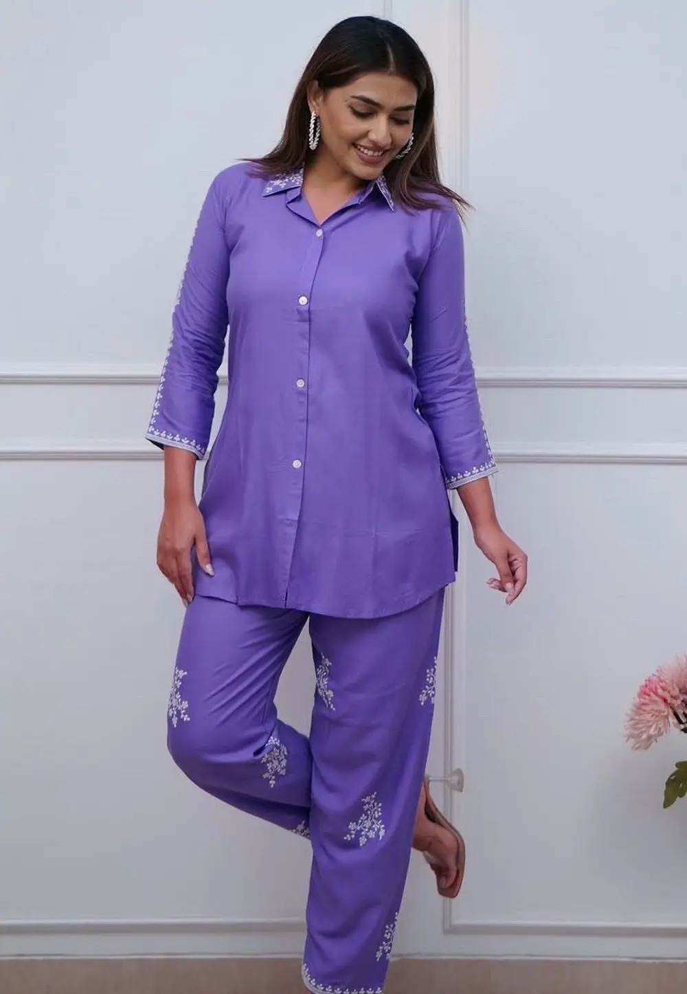 Lavender Rayon Co-Ords Set 304360