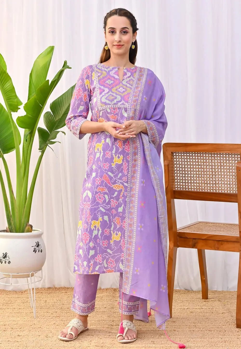 Lavender Rayon Readymade Pakistani Suit 302308