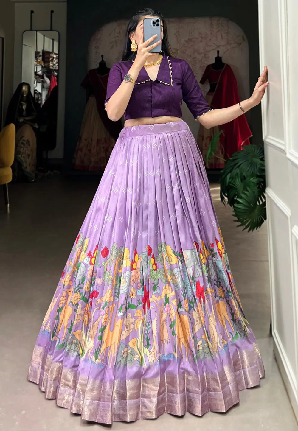 Lavender Silk Readymade Lehenga Choli 304409