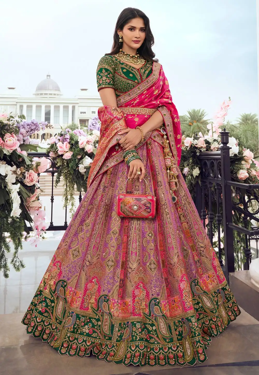 Lavender Silk Wedding Lehenga Choli 293366