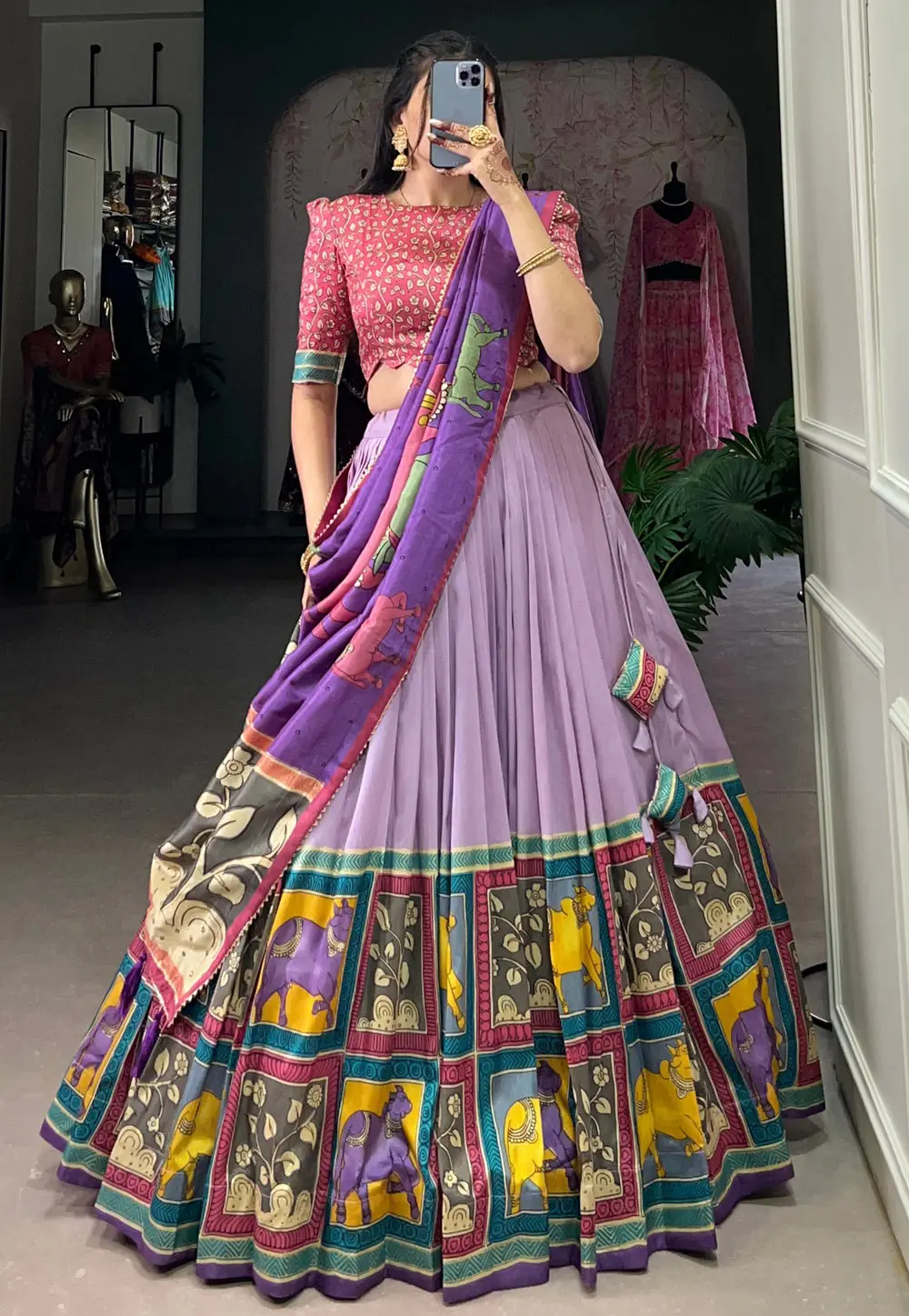 Lavender Tussar Silk Circular Lehenga Choli 302034