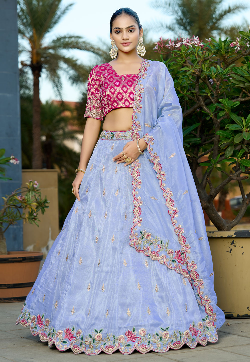 Lavender Viscose A Line Lehenga Choli 310508