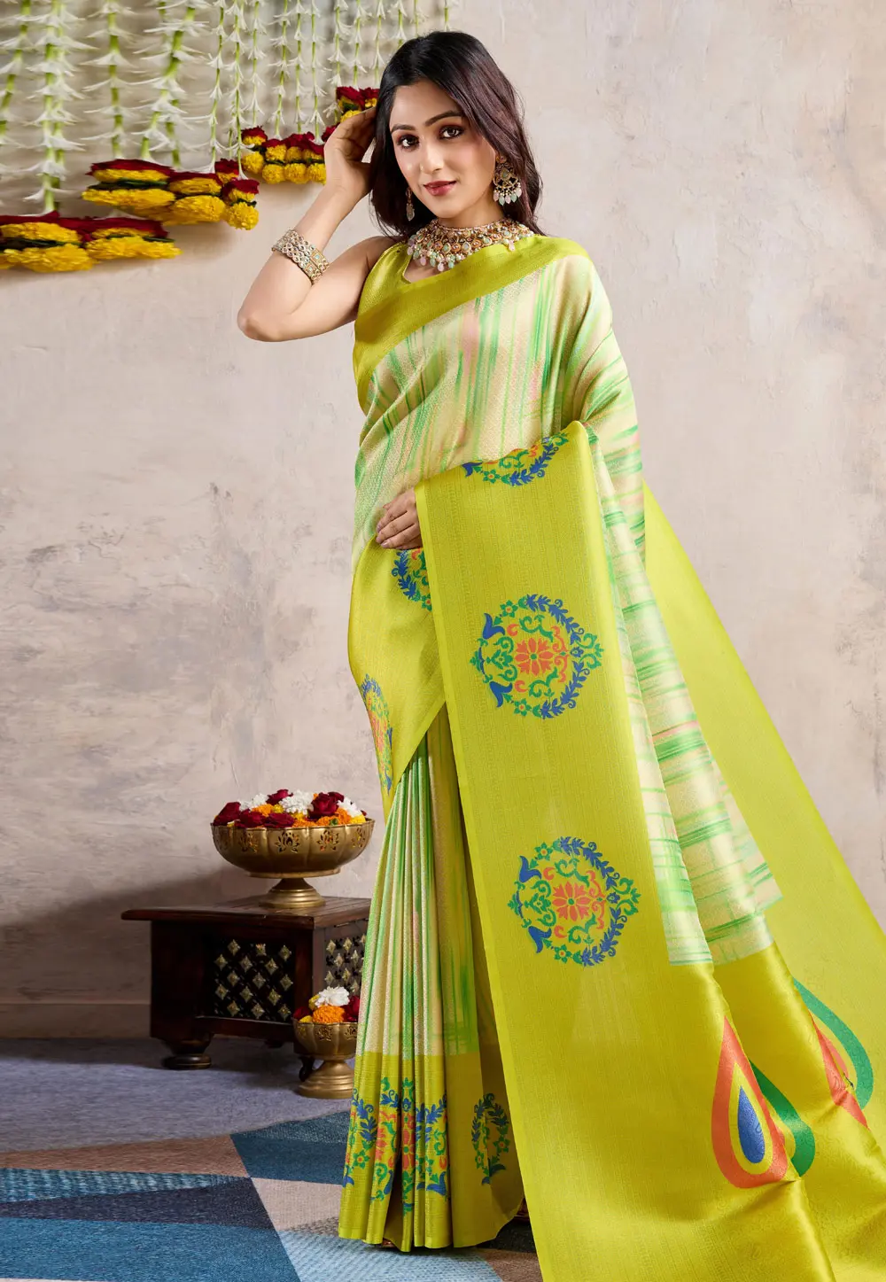 Light Green Banarasi Silk Saree 303593