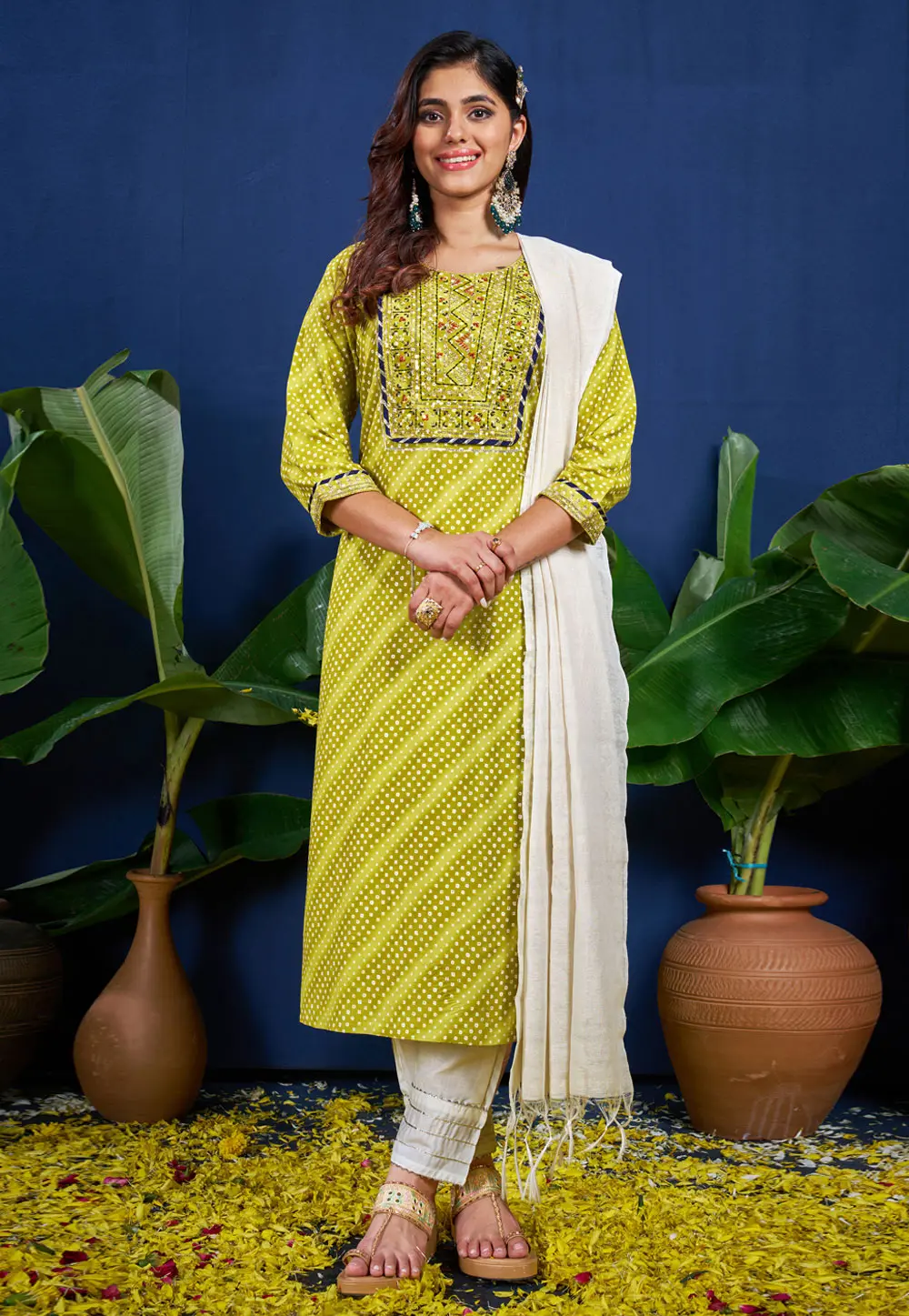 Light Green Rayon Readymade Pant Style Suit 299287