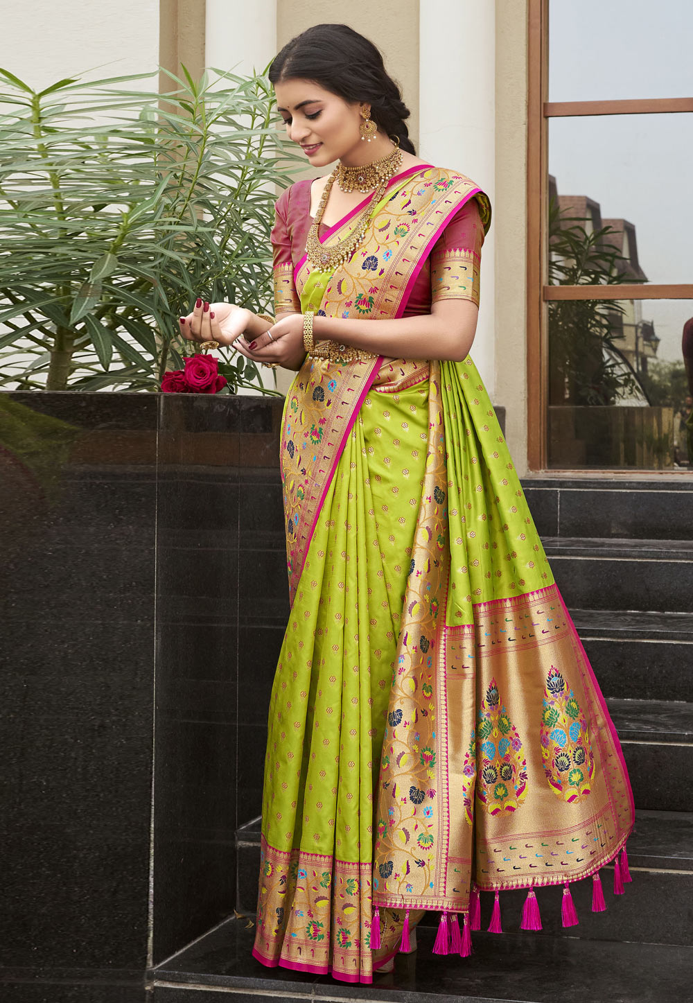 Light Green Silk Paithani Saree 286585