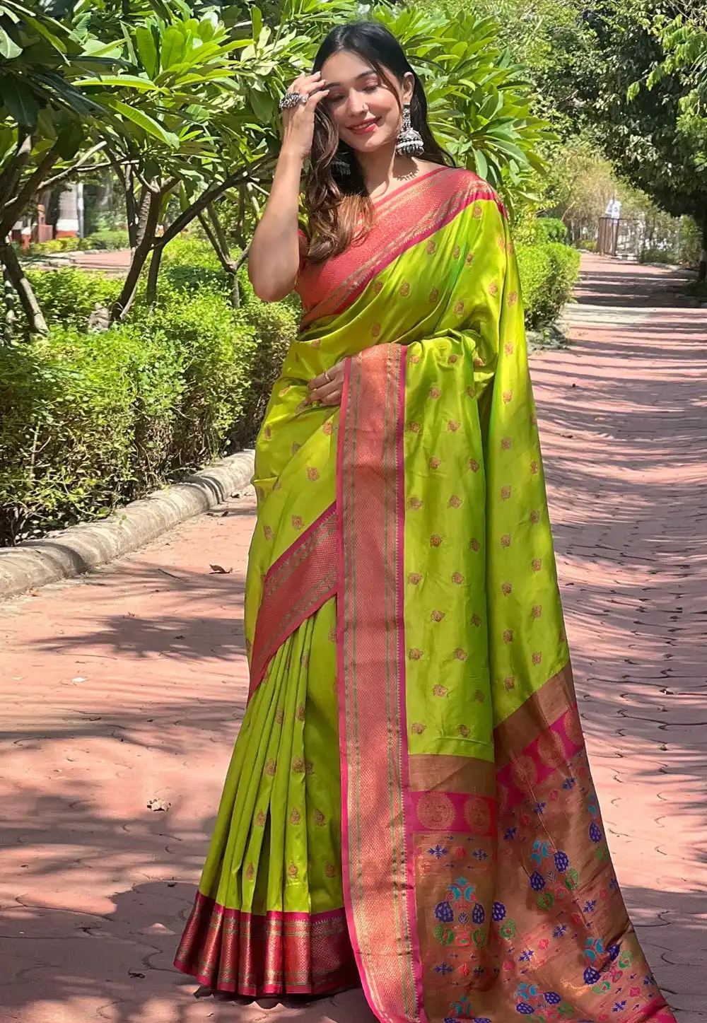 Light Green Silk Paithani Saree 294063