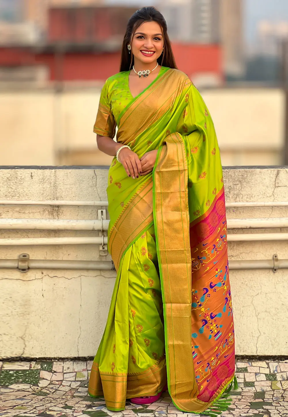 Light Green Silk Paithani Saree 298818