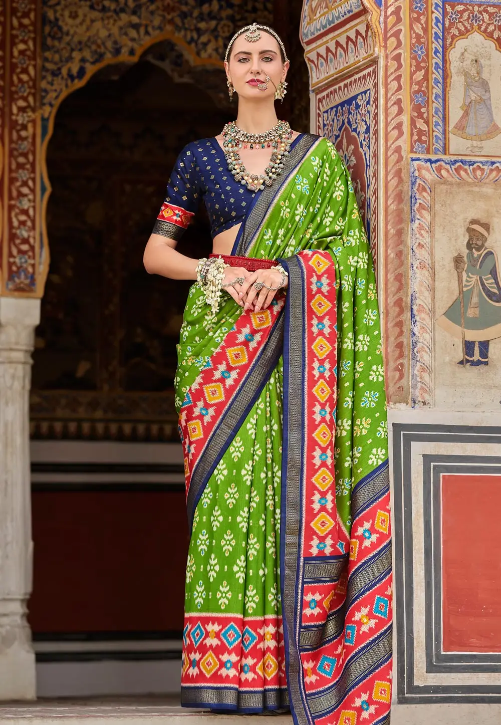 Light Green Silk Patola Saree 295568