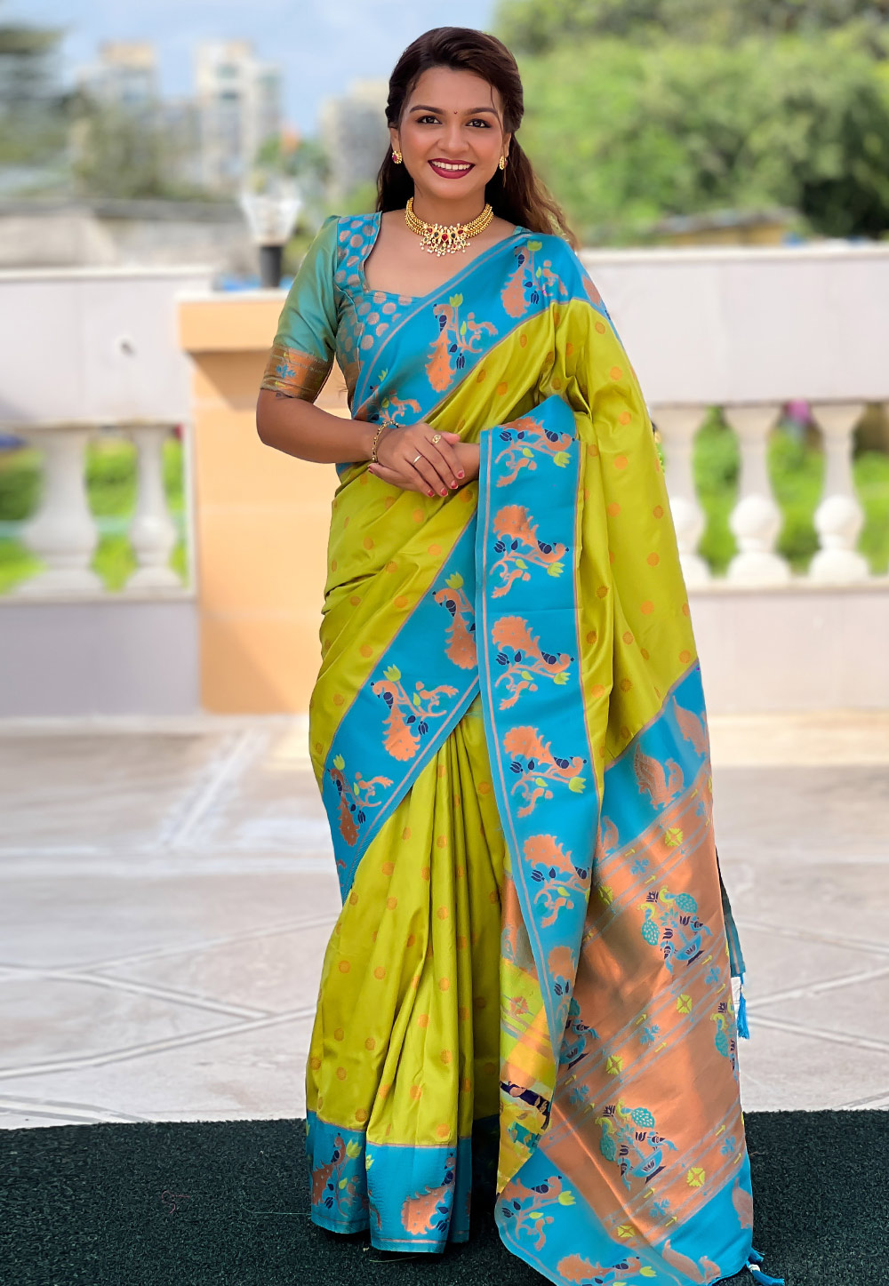Light Green Silk Saree With Blouse 309226