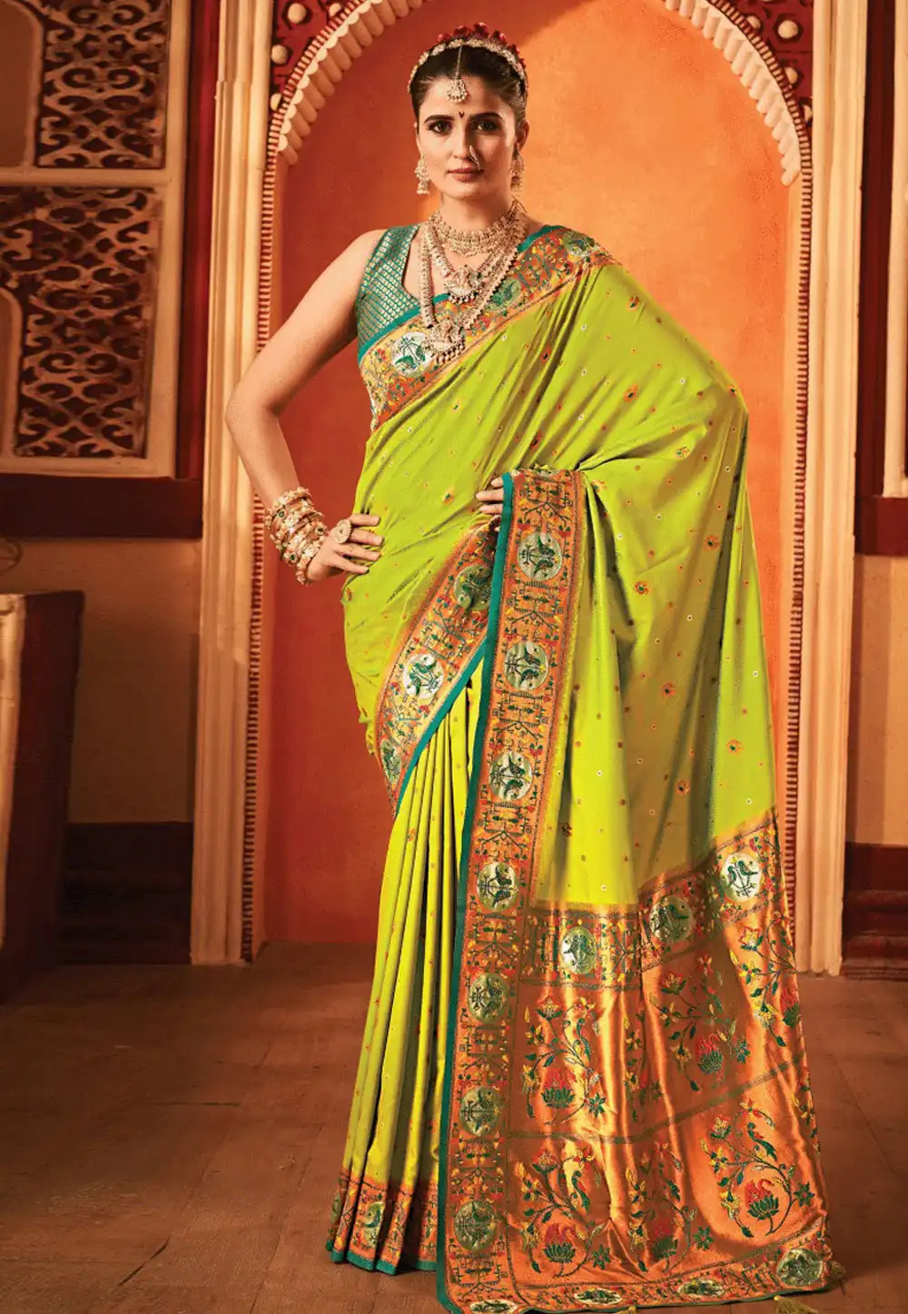 Light Green Silk Saree With Blouse 288955