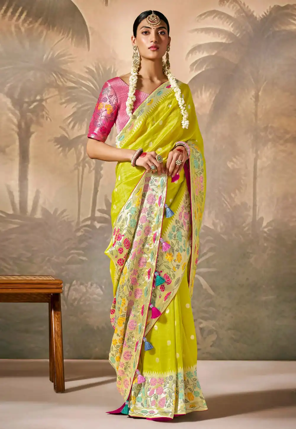 Light Green Silk Saree With Blouse 294811