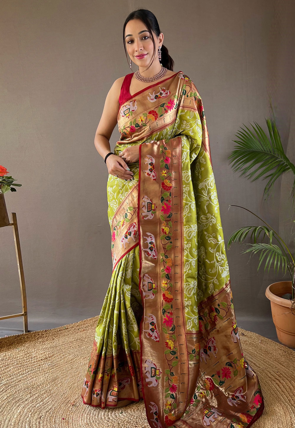 Light Green Silk Saree With Blouse 287427