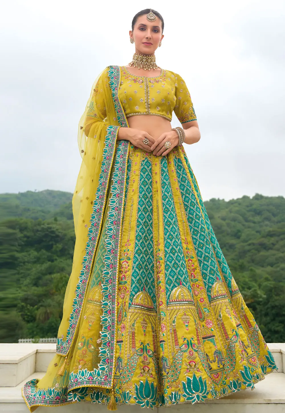 Light Green Silk Wedding Lehenga Choli 301296