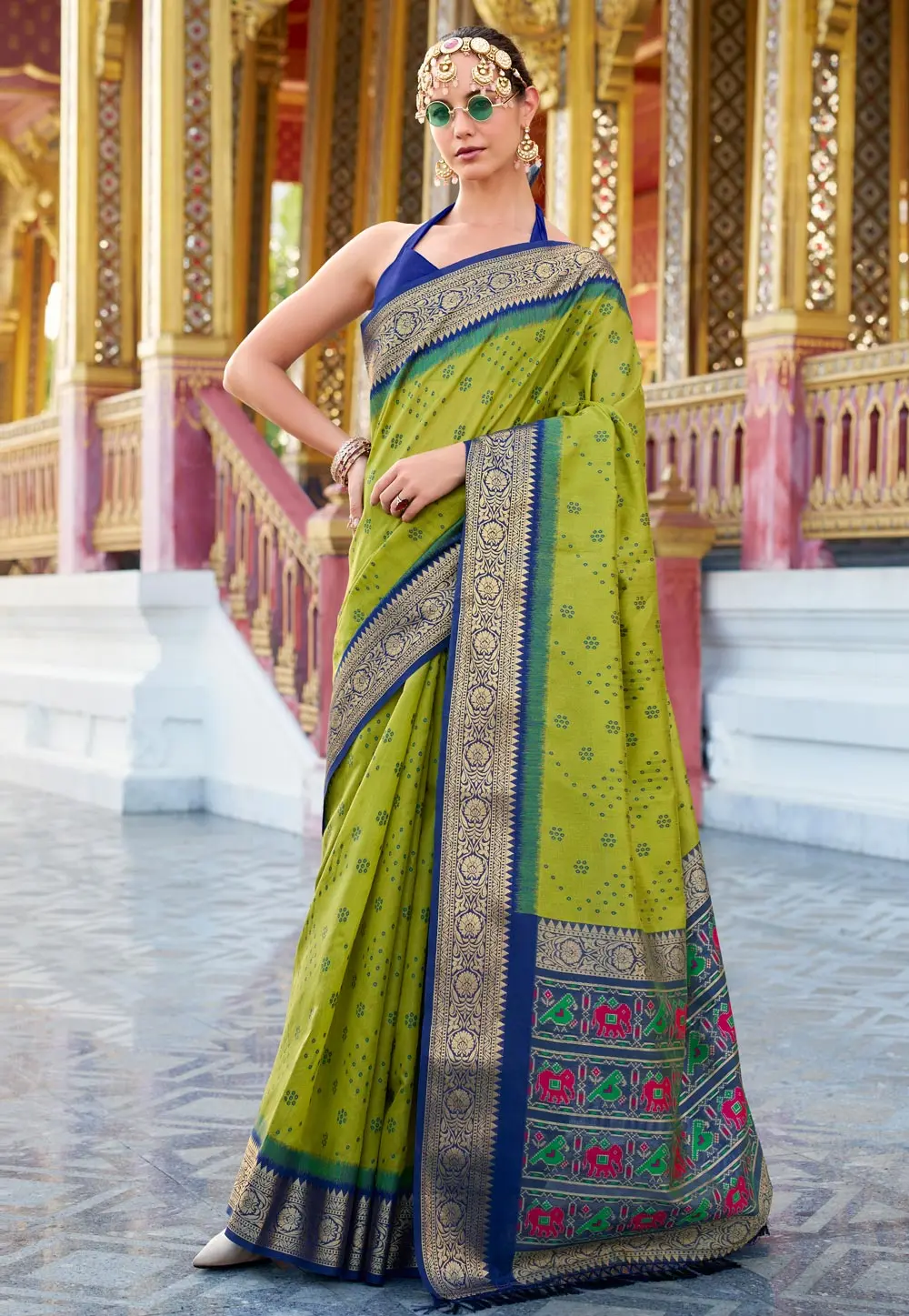 Light Green Tussar Silk Paithani Saree 301259