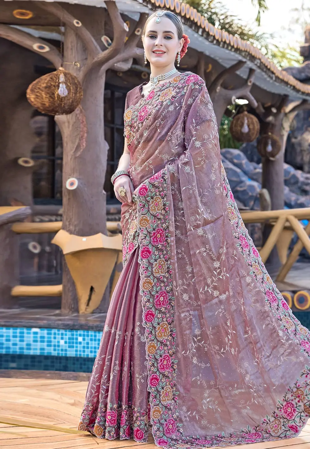 Light Purple Silk Saree With Blouse 297237