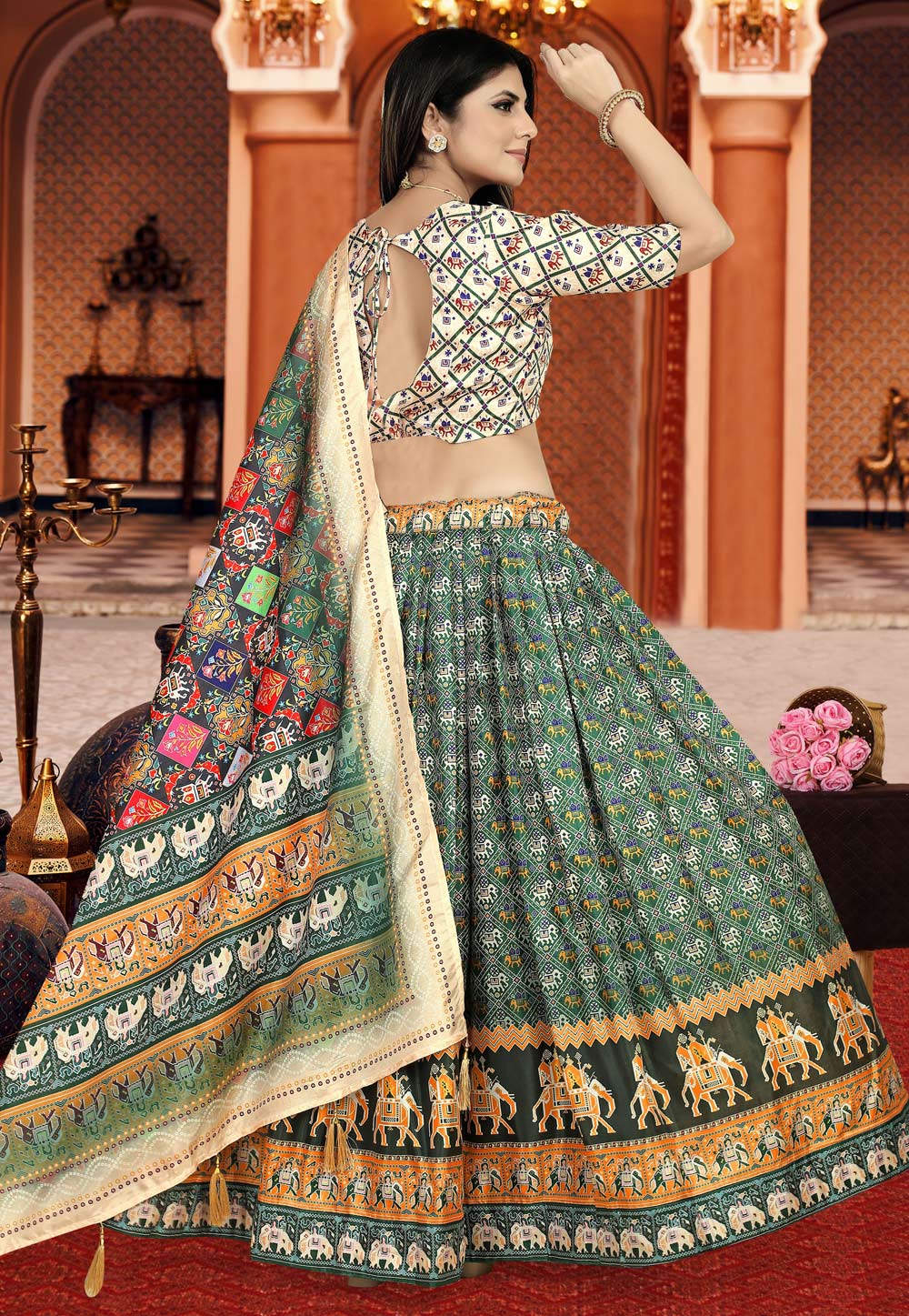 Green shop chaniya choli