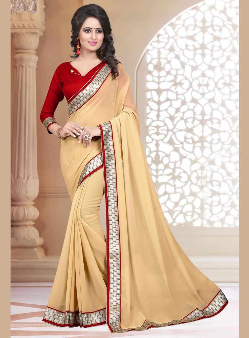 Beige Georgette Saree With Blouse 71878
