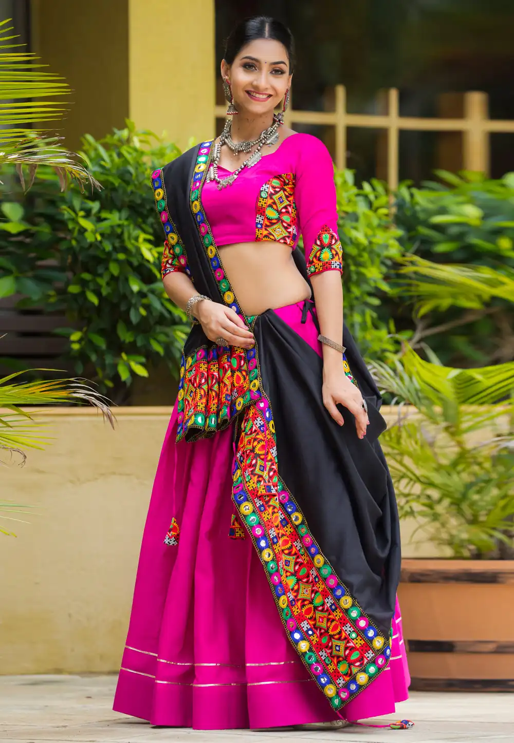 Magenta Cotton Navratri Chaniya Choli 292794