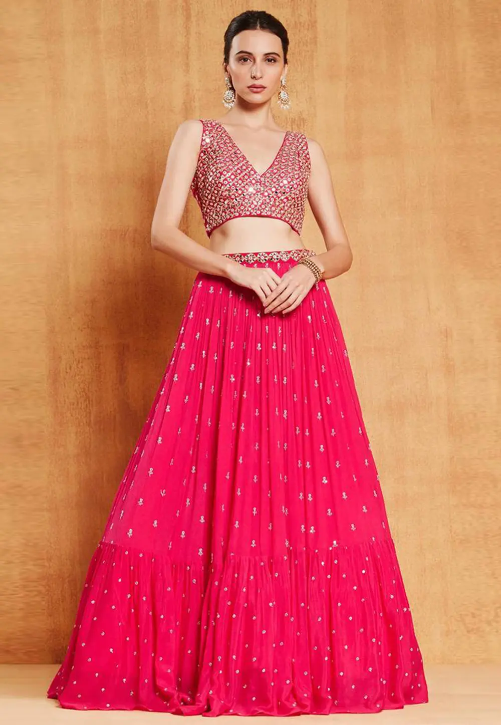 Magenta Faux Georgette Lehenga Choli 301036