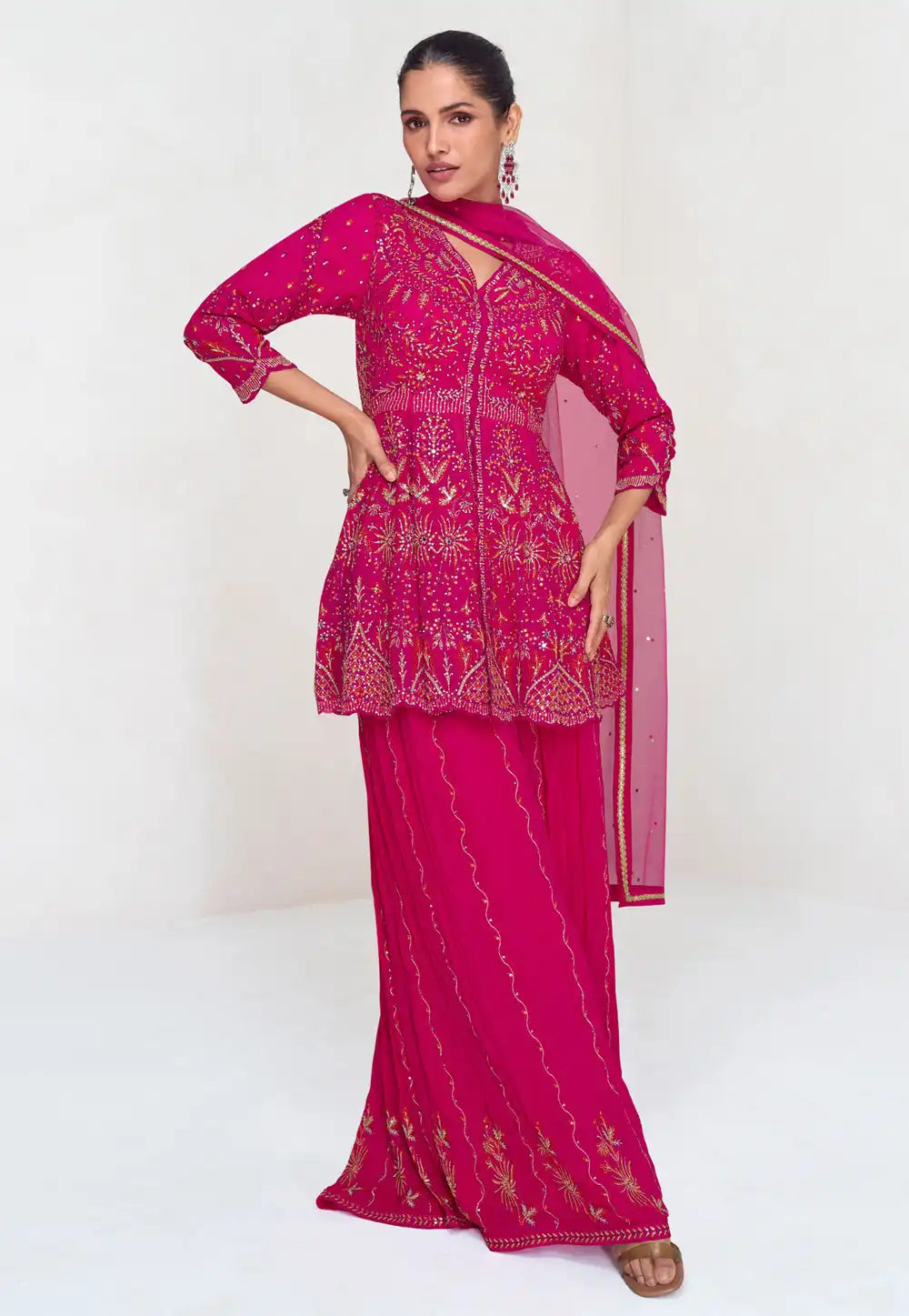 Magenta Georgette Pakistani Suit 294220