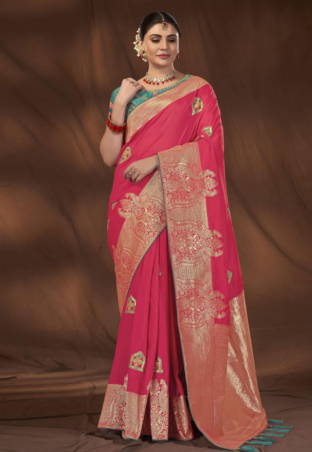 Magenta Kanjivaram Silk Saree With Blouse 287807