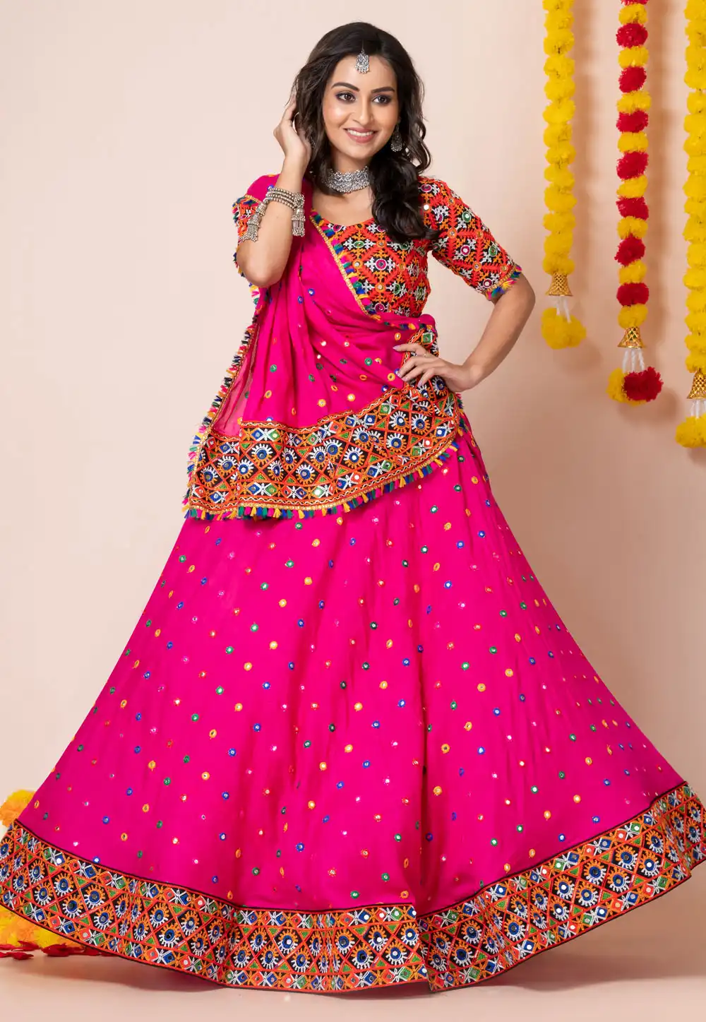 Magenta Rayon Navratri Chaniya Choli 292590