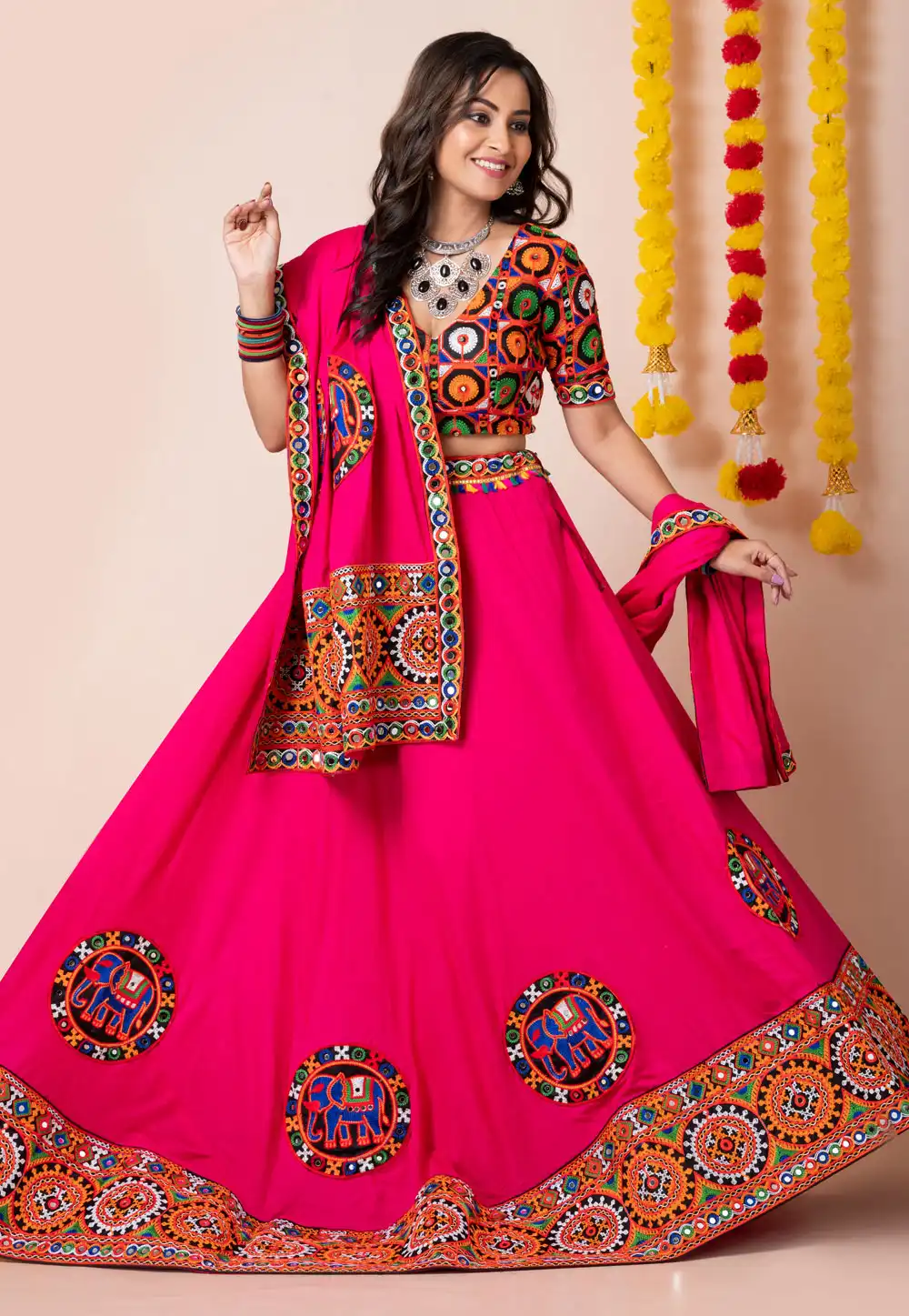 Magenta Rayon Navratri Chaniya Choli 292596