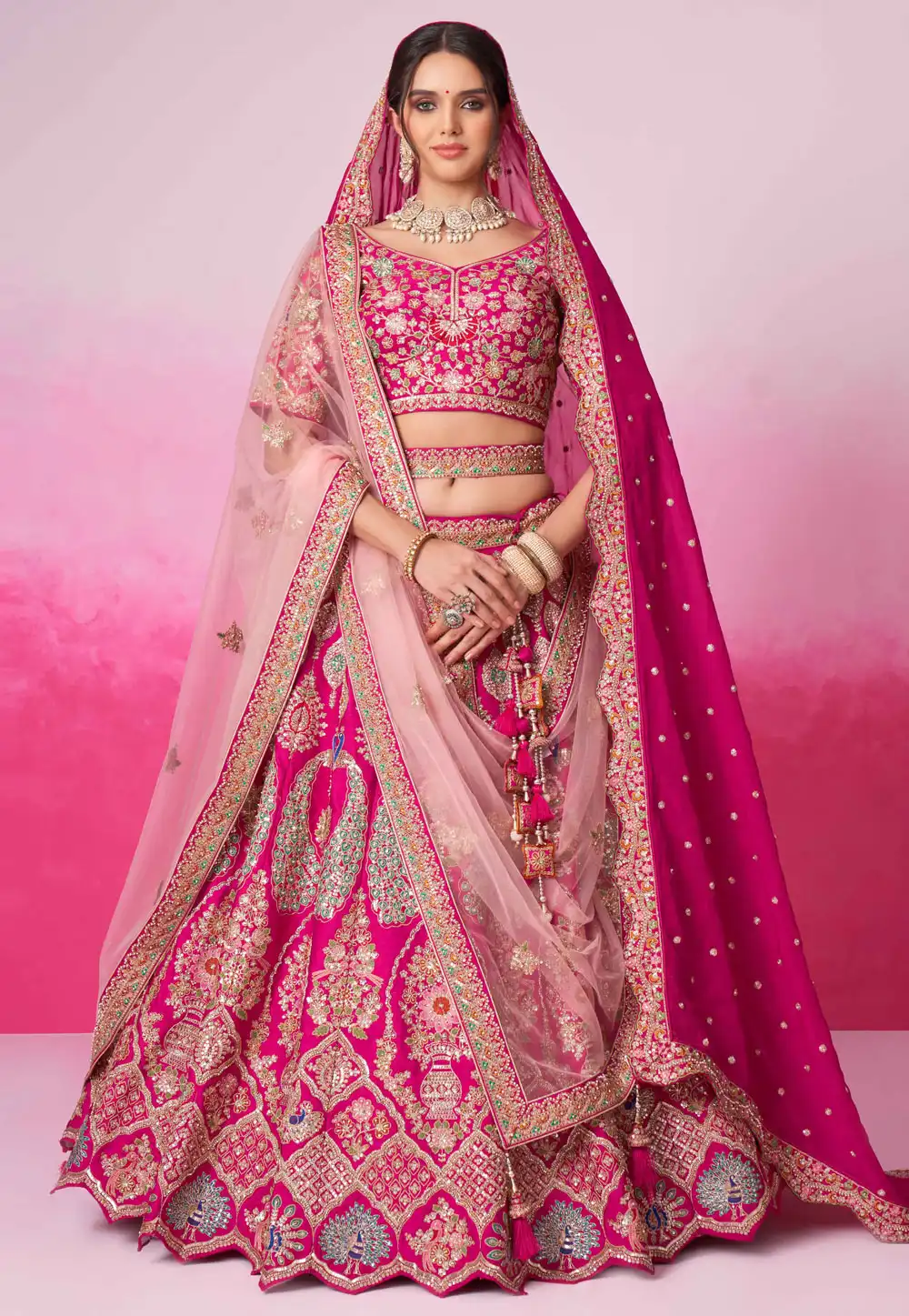 Magenta Silk A Line Lehenga Choli 291833