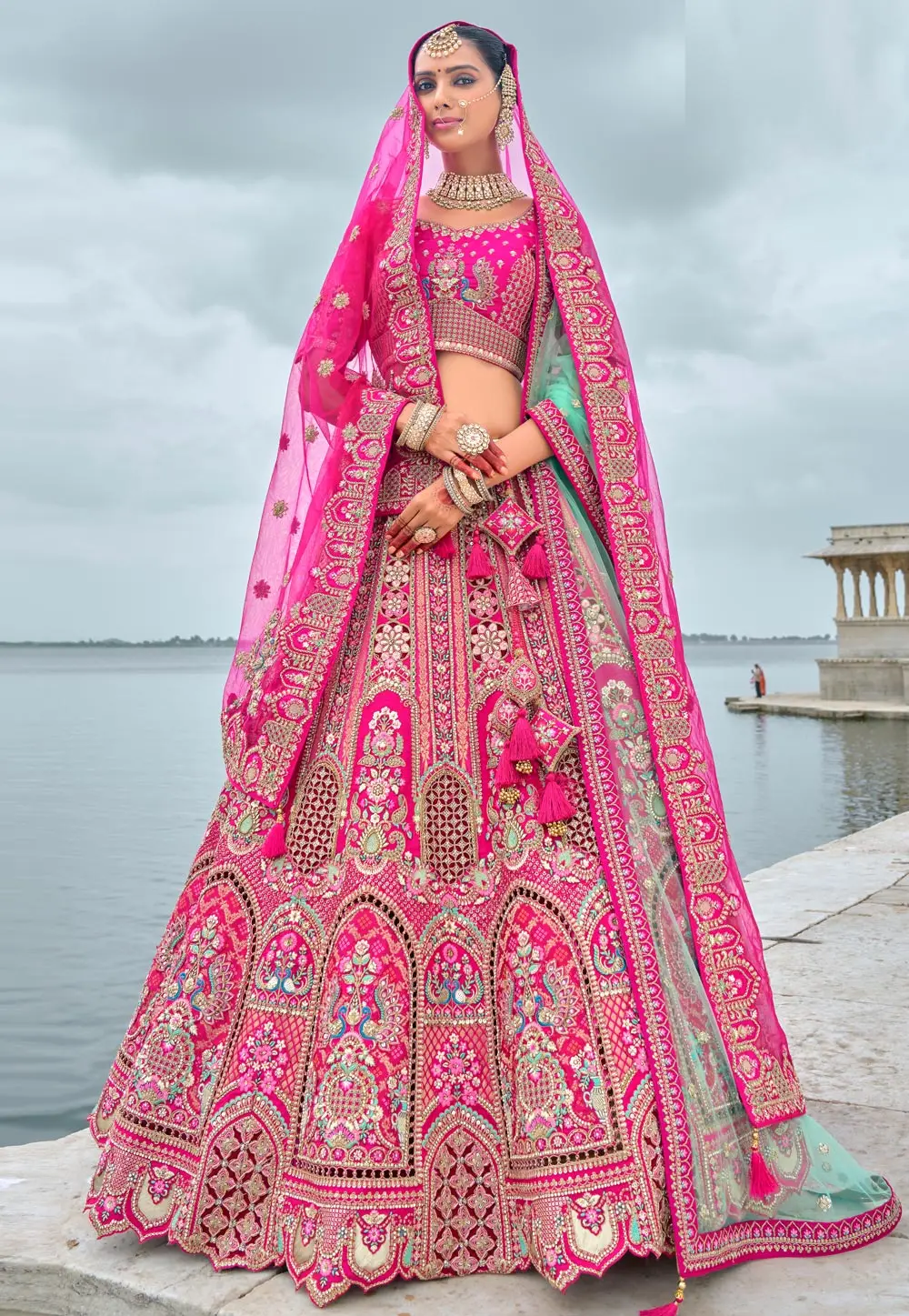 Magenta Silk Bridal Lehenga Choli 298413