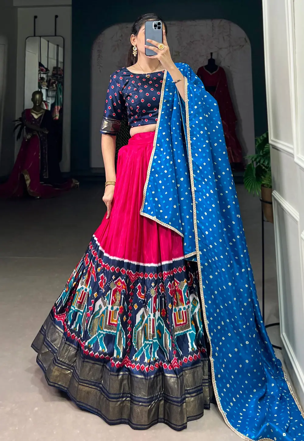 Magenta Silk Circular Lehenga Choli 299318