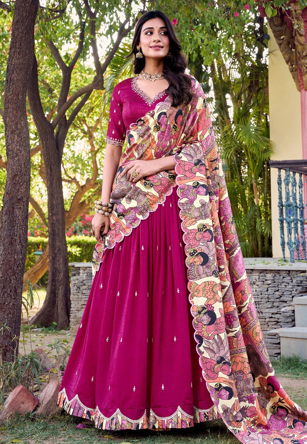 Magenta Silk Lehenga Choli 310208