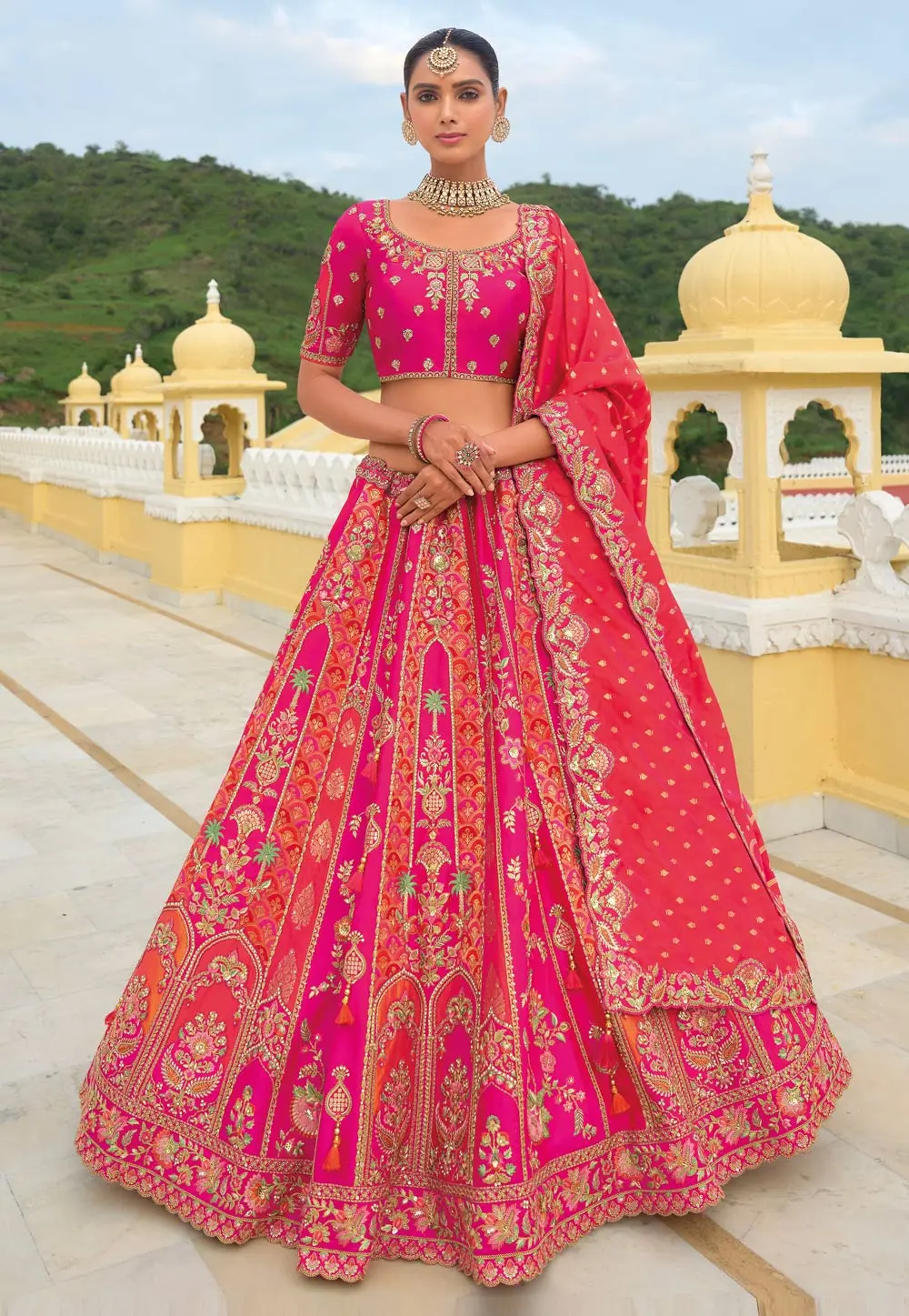 Magenta Silk Lehenga Choli 301299