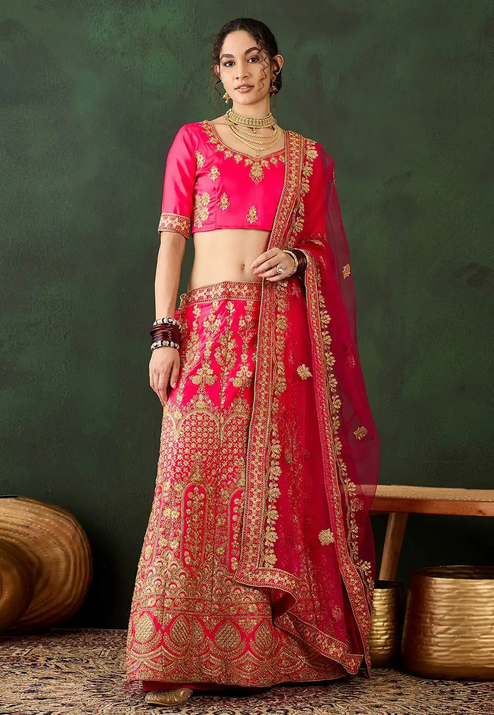 Magenta Silk Lehenga Choli 294396