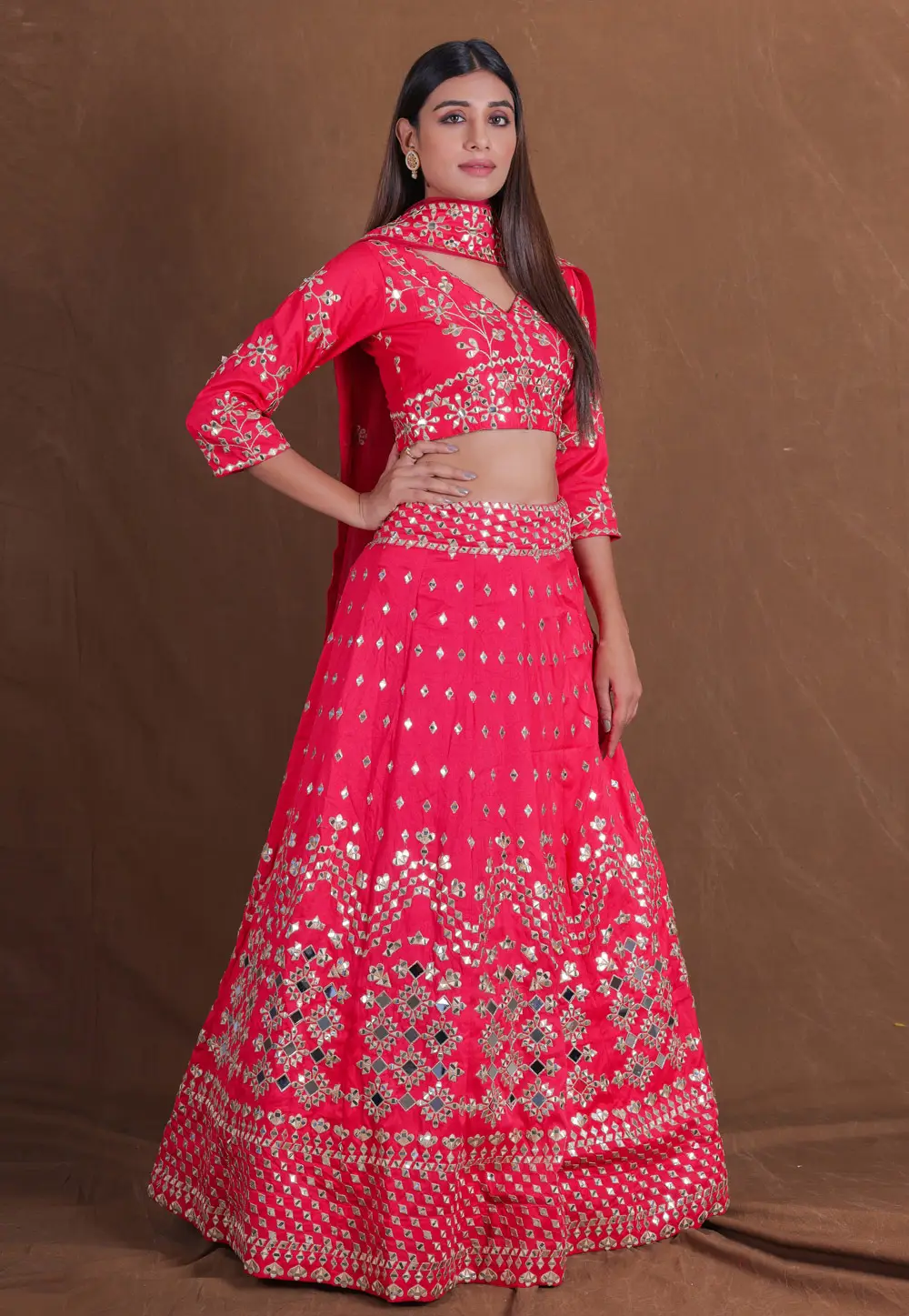 Magenta Silk Lehenga Choli 297186