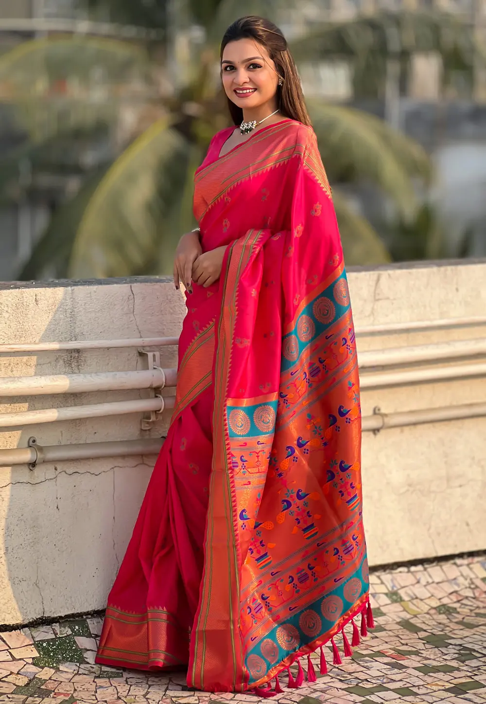 Magenta Silk Paithani Saree 298816