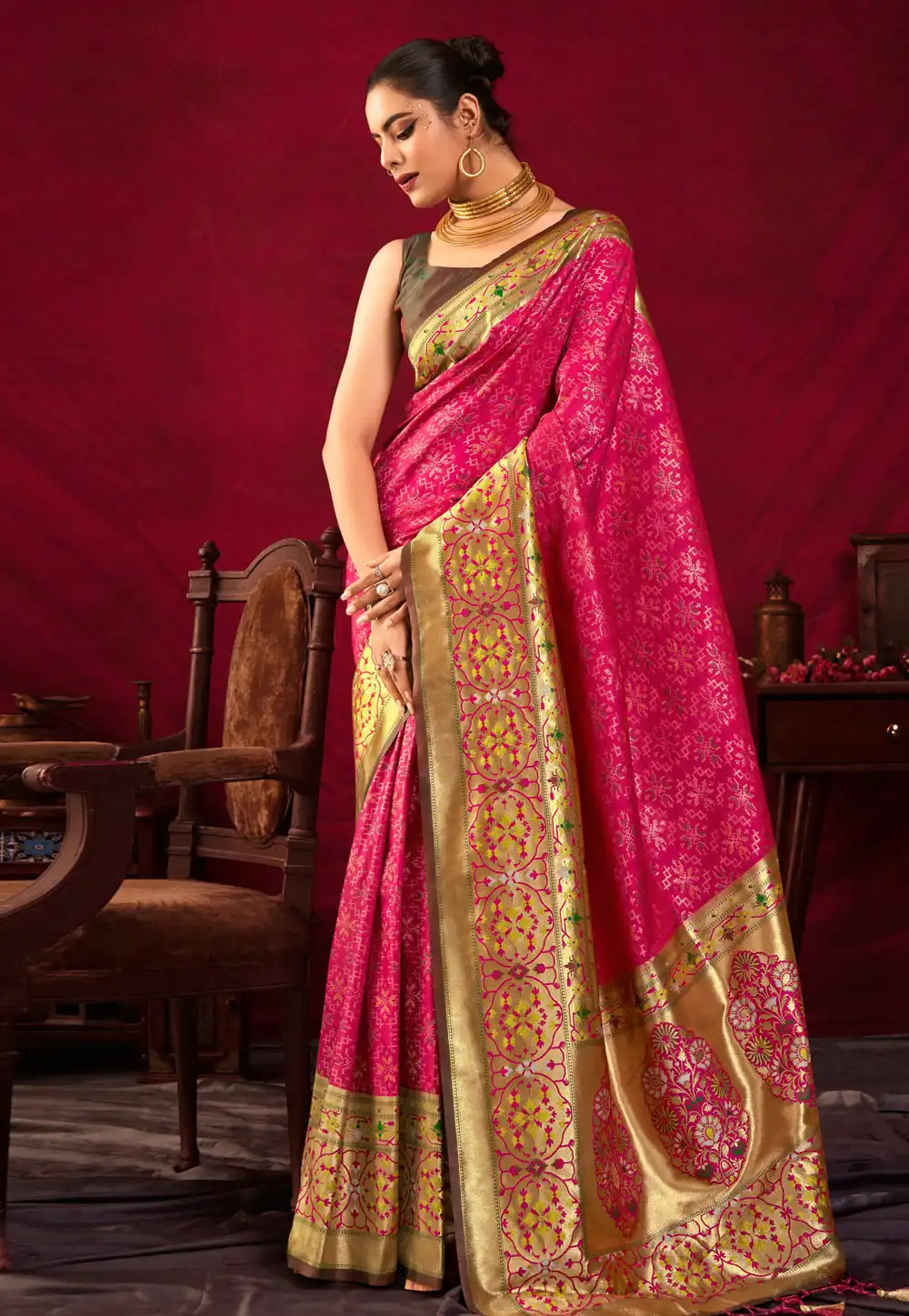 Magenta Silk Paithani Saree 290145