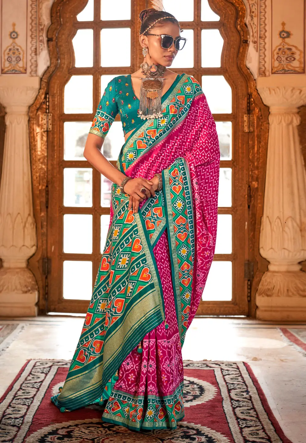 Magenta Silk Patola Saree 295757