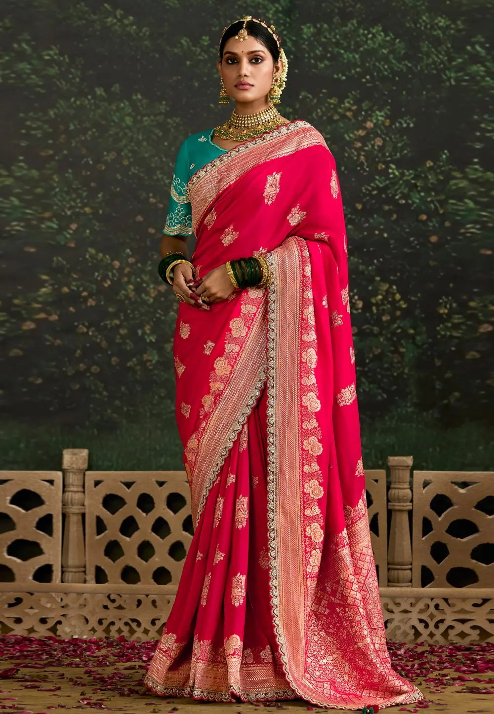 Magenta Silk Saree With Blouse 297759