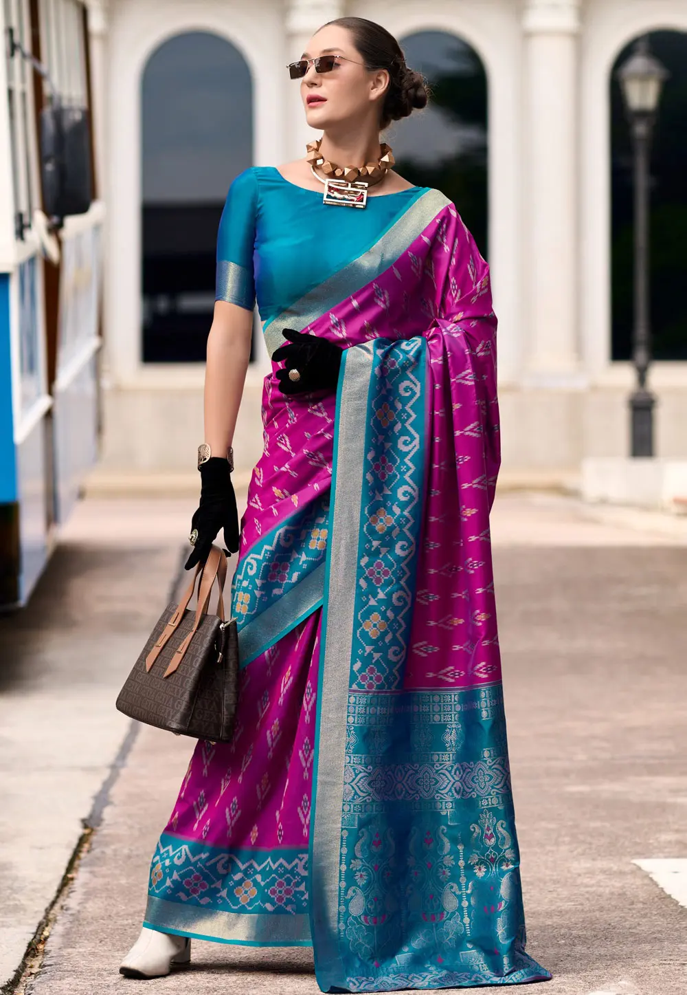 Magenta Silk Saree With Blouse 299251